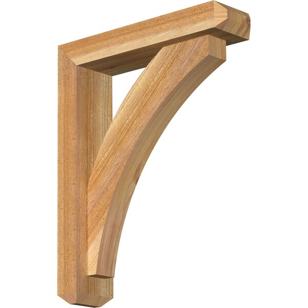 Ekena Millwork Thorton Craftsman Rough Sawn Bracket w/ Offset Brace, Western Red Cedar, 4"W x 16"D x 20"H BKT0402X16X20THR04RWR - main